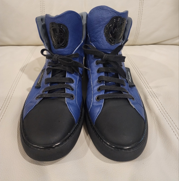 Viktor&Rolf men high sneakers; size 12, color blue/black - Picture 1 of 12